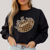 Hazel Blues® |  Check Football Mom in Black Sweatshirt