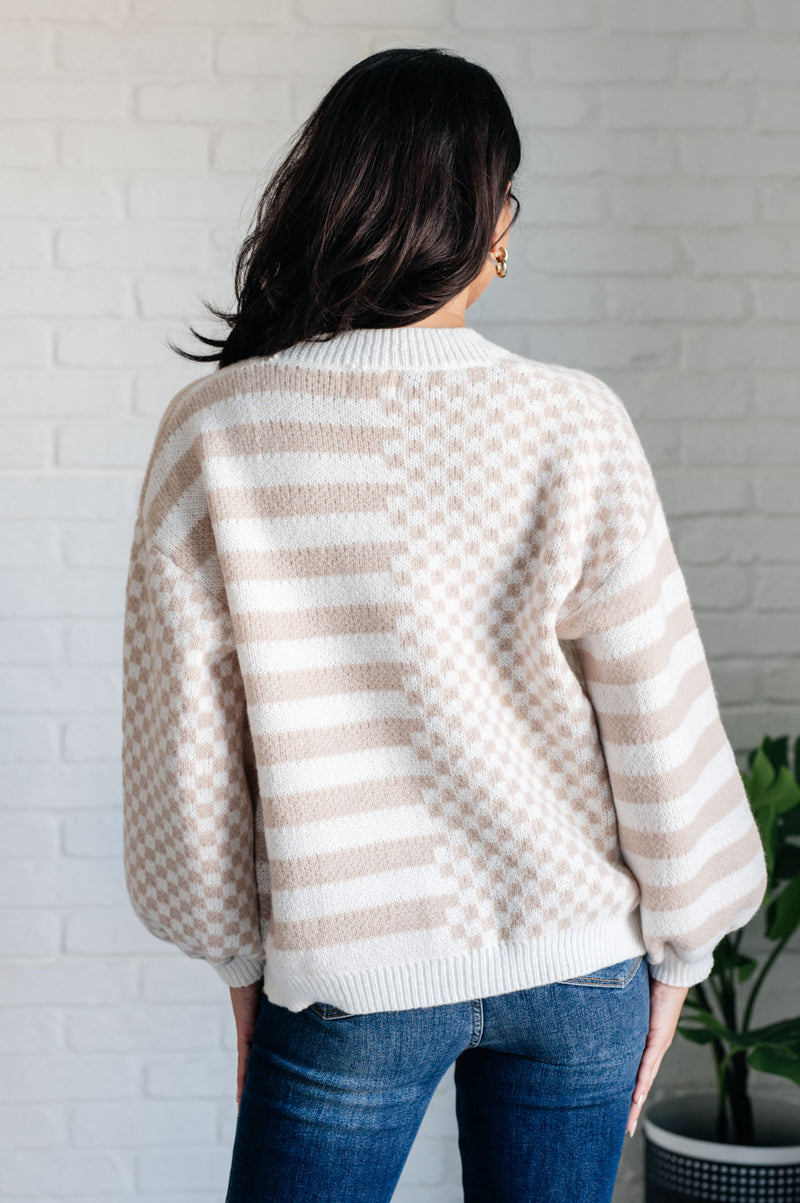 Hazel Blues® |  Check That Line Cardigan