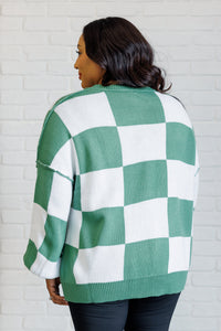 Hazel Blues® |  Check Yourself Checkered Sweater in Green