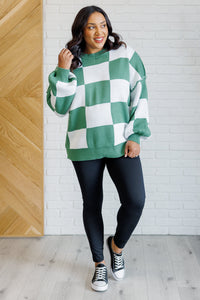 Hazel Blues® |  Check Yourself Checkered Sweater in Green