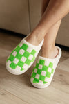 Hazel Blues® |  Checked Out Slippers in Green