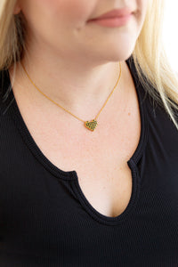 Hazel Blues® |  Checkered Heart Necklace