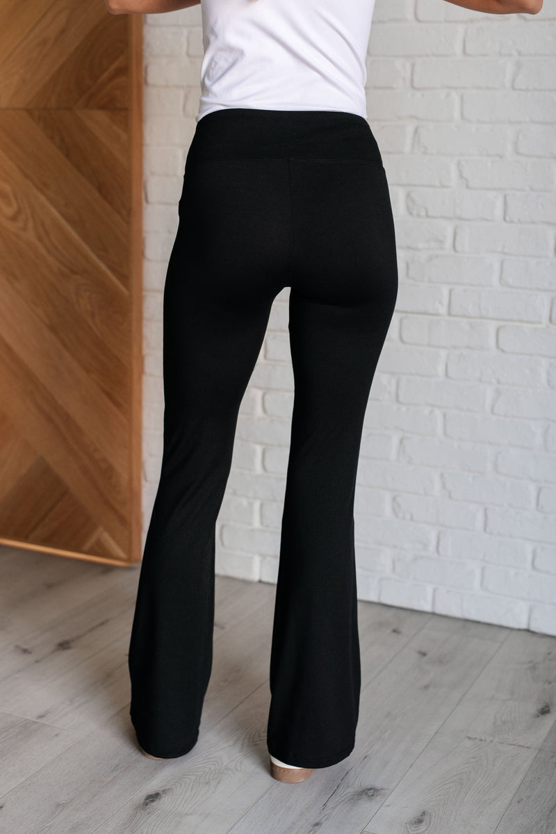 Hazel Blues® |  Checking Out Myself Flare Leggings in Black