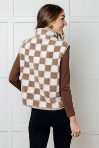 Hazel Blues® |  Check it Out Checkered Fleece Vest