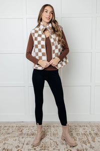 Hazel Blues® |  Check it Out Checkered Fleece Vest