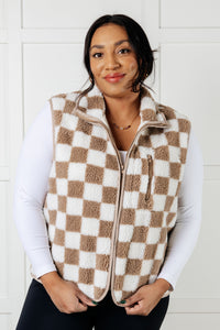 Hazel Blues® |  Check it Out Checkered Fleece Vest