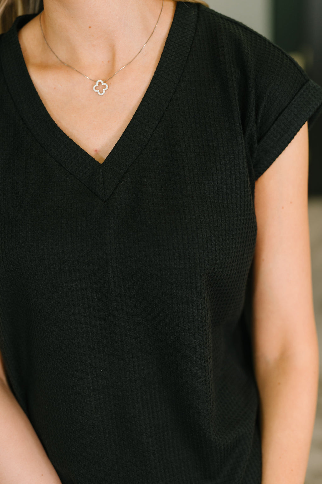 Hazel Blues® |  Classic Timeless V-Neck Tee in Black