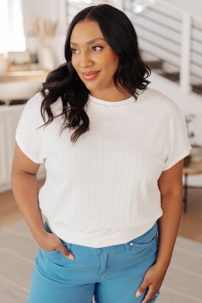 Hazel Blues® |  Clearly Classic Short Sleeve Top in White