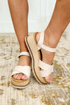 Hazel Blues® |  Clever in Beige Wedge Sandals