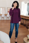 Hazel Blues® |  Closing Time Mock Neck Blouse