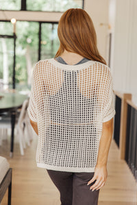 Hazel Blues® |  Coastal Dreams Fishnet Top in Cream