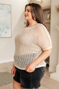 Hazel Blues® |  Coastal Dreams Fishnet Top in Cream