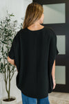 Hazel Blues® |  Coastal Ease V-Neck Top in Black