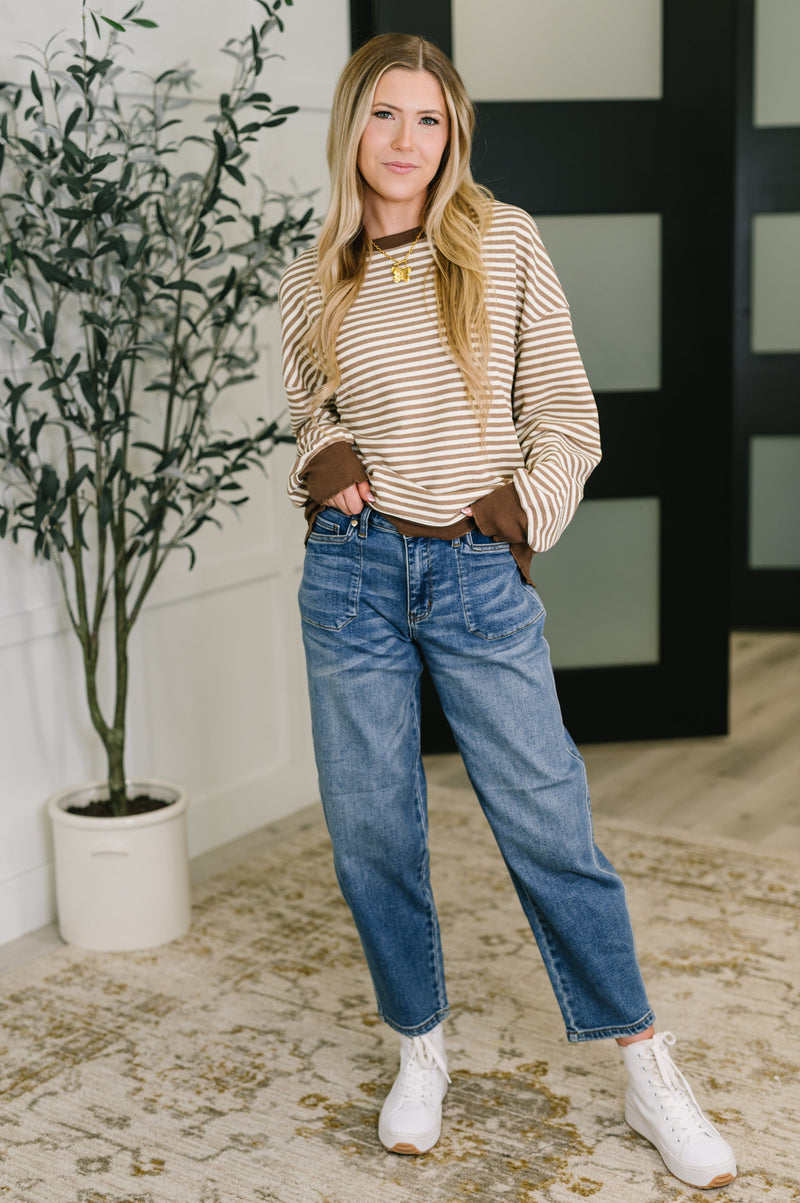 Hazel Blues® |  Cocoa Lane Stripe Top