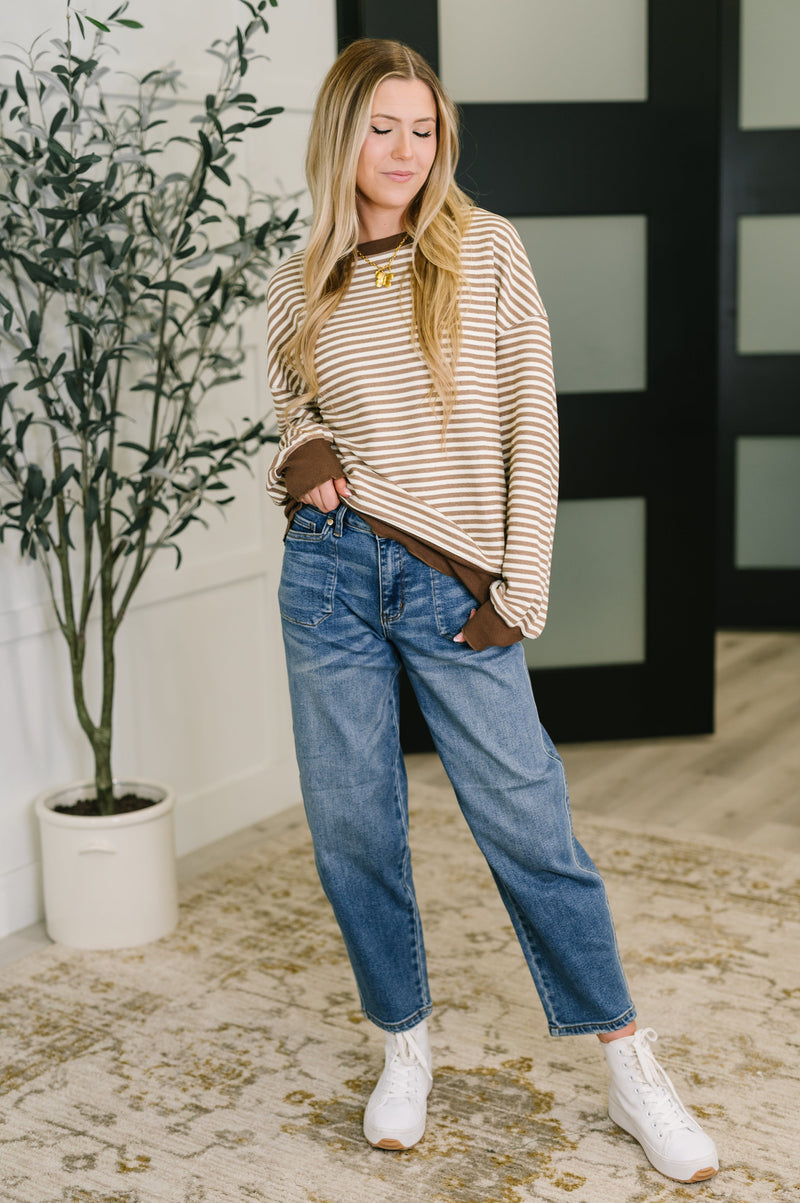 Hazel Blues® |  Cocoa Lane Stripe Top