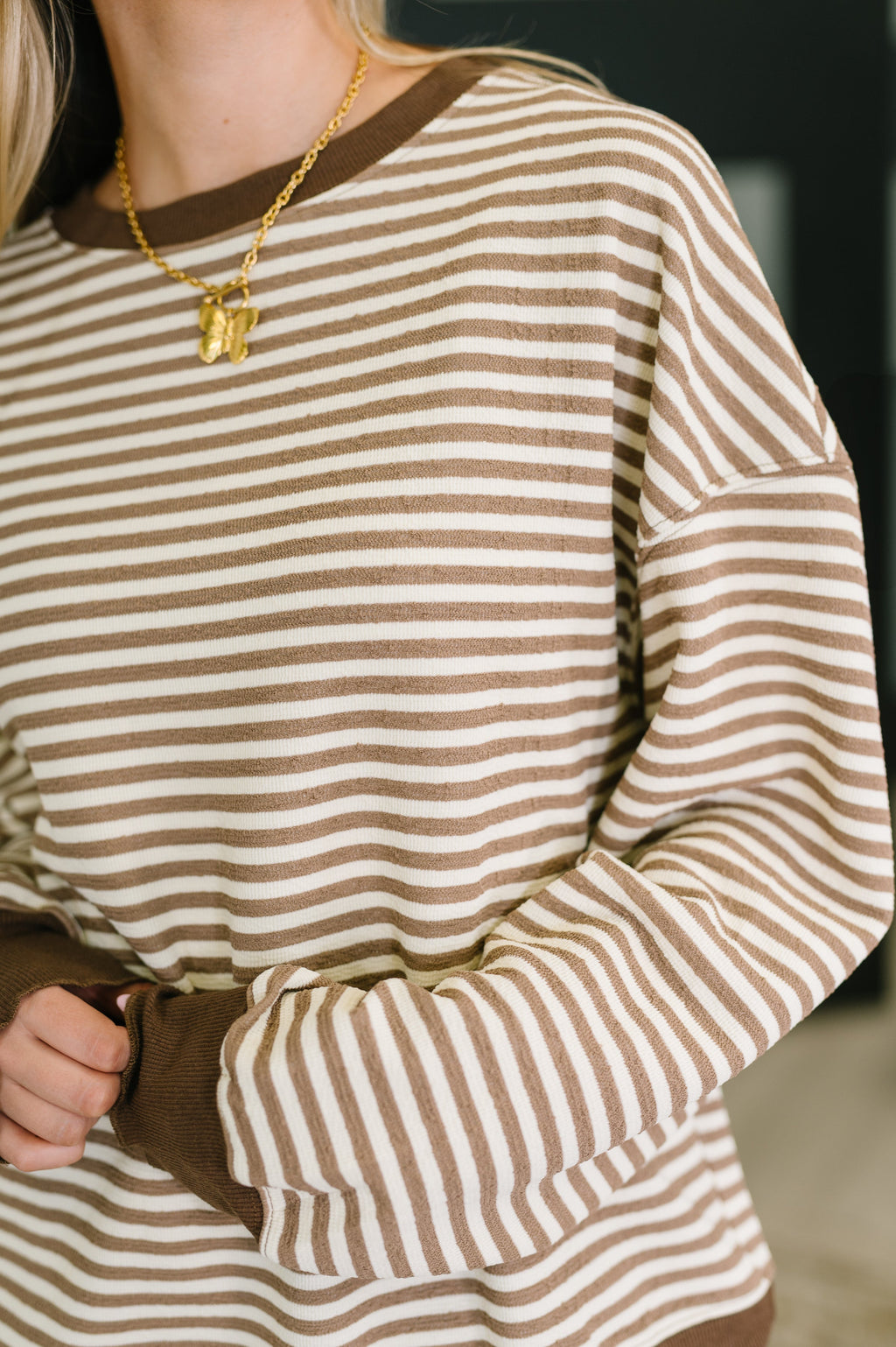 Hazel Blues® |  Cocoa Lane Stripe Top