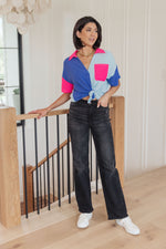 Hazel Blues® |  Color Me Cool Color Block Top