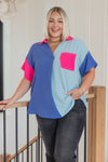 Hazel Blues® |  Color Me Cool Color Block Top