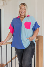 Hazel Blues® |  Color Me Cool Color Block Top
