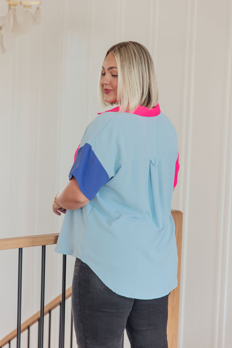 Hazel Blues® |  Color Me Cool Color Block Top