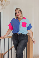Hazel Blues® |  Color Me Cool Color Block Top