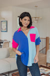 Hazel Blues® |  Color Me Cool Color Block Top