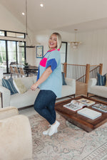 Hazel Blues® |  Color Me Cool Color Block Top