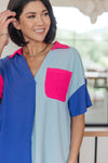 Hazel Blues® |  Color Me Cool Color Block Top