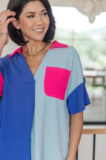 Hazel Blues® |  Color Me Cool Color Block Top