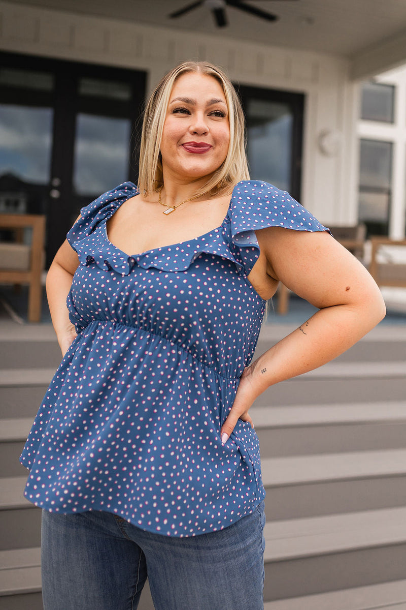 Hazel Blues® |  Connect the Dots Peplum Blouse