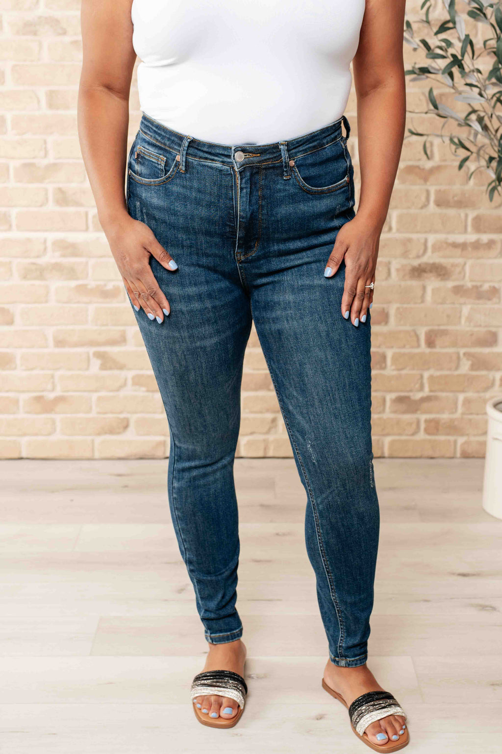 Hazel Blues® |  Cora High Rise Control Top Skinny Jeans