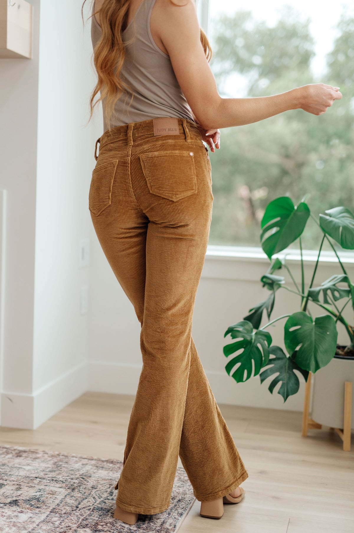 Hazel Blues® |  Cordelia Bootcut Corduroy Pants in Camel