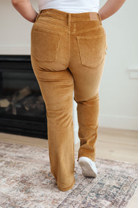 Hazel Blues® |  Cordelia Bootcut Corduroy Pants in Camel