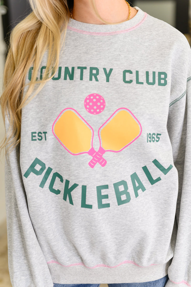Hazel Blues® |  Country Club Pickle Ball Graphic Sweatshirt