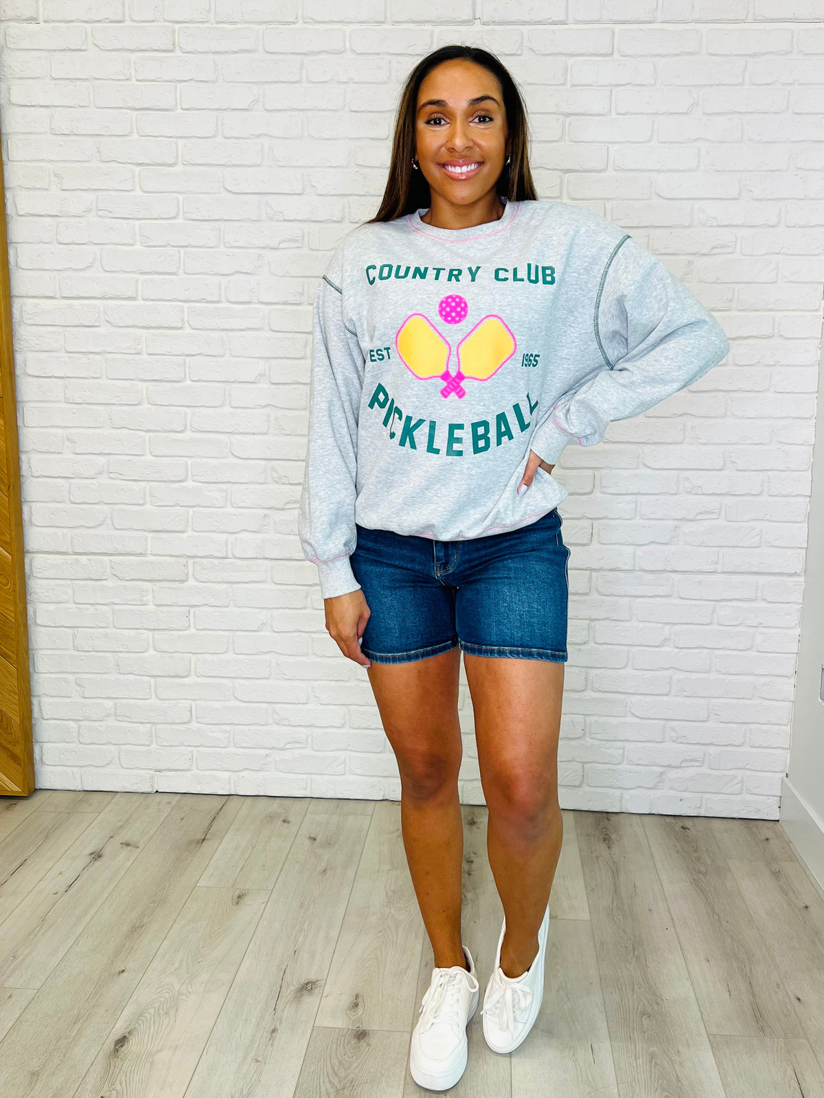 Hazel Blues® |  Country Club Pickle Ball Graphic Sweatshirt