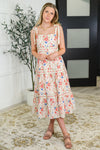 Hazel Blues® |  Country Crush Adjustable Strap Dress in Cream and Red