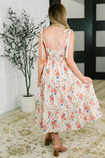Hazel Blues® |  Country Crush Adjustable Strap Dress in Cream and Red