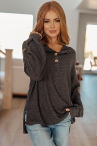 Hazel Blues® |  Cozy All Over Henley Top