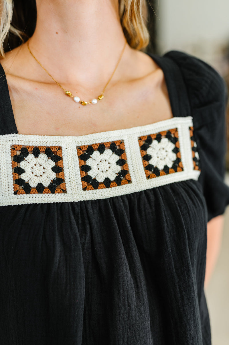Hazel Blues® |  Craft Night Crochet Detail Top
