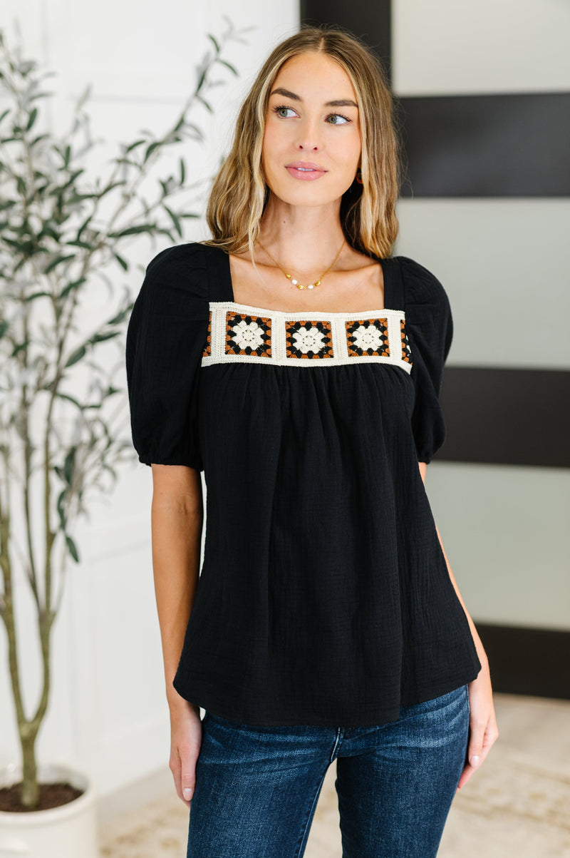 Hazel Blues® |  Craft Night Crochet Detail Top
