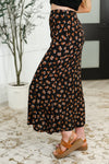 Hazel Blues® |  Crisp Kiss Midi Skirt in Rust, White and Black