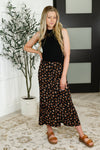 Hazel Blues® |  Crisp Kiss Midi Skirt in Rust, White and Black