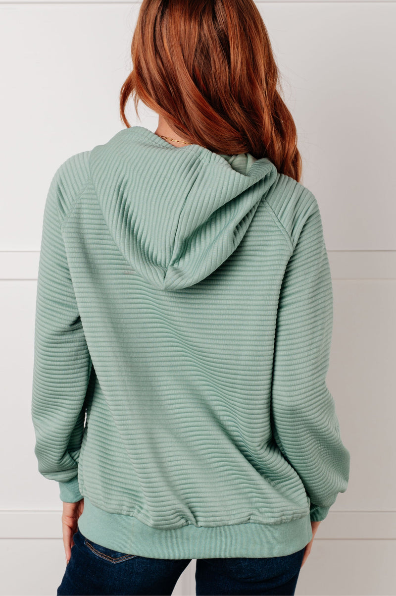 Hazel Blues® |  Crosswalk Textured Hoodie in Green