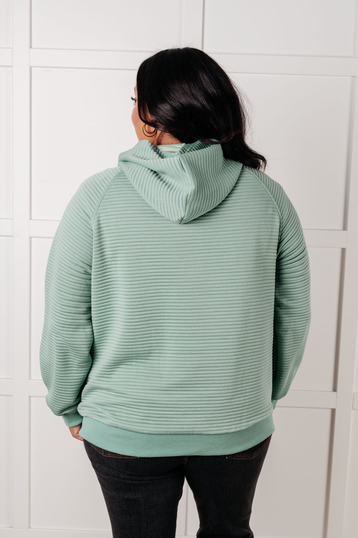 Hazel Blues® |  Crosswalk Textured Hoodie in Green