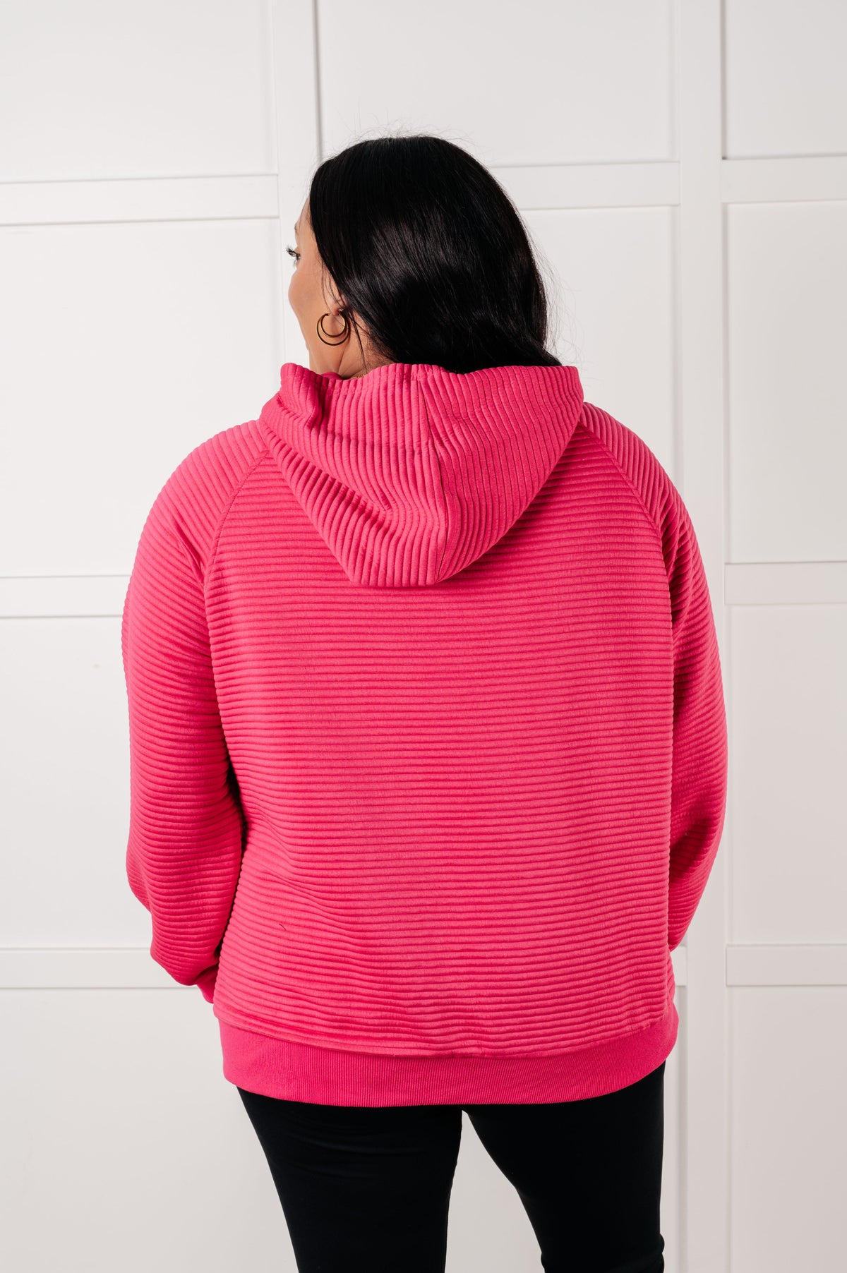 Hazel Blues® |  Crosswalk Textured Hoodie in Rose