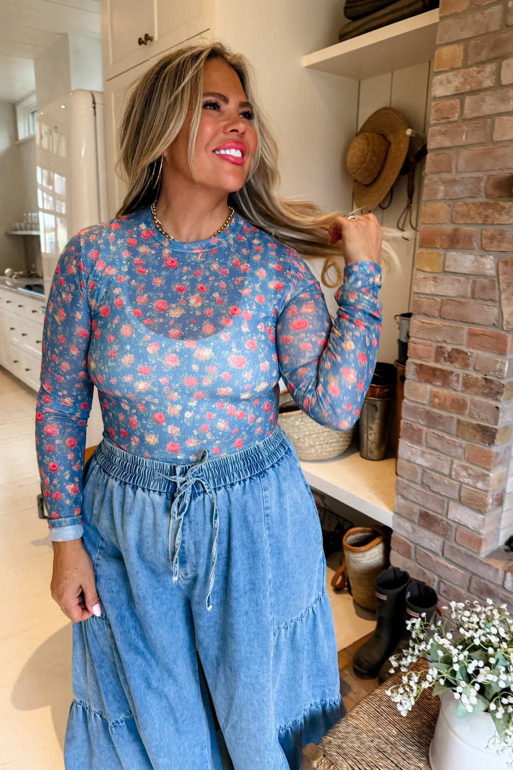 Hazel Blues® |  PREORDER: Southern Charm Dress It Up Mesh Tops