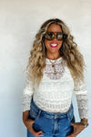 Hazel Blues® |  PREORDER: Long Sleeve Rosalie Lace Top