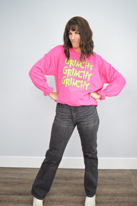 Hazel Blues® |  Grinchy Grinchy Grinchy Faux Sequin Graphic Sweatshirt