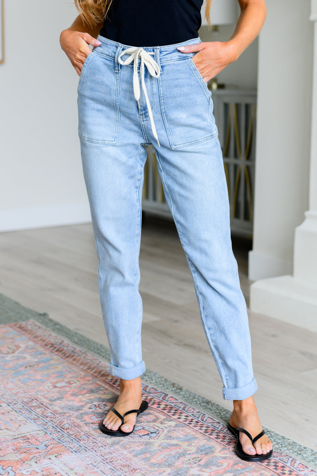 Hazel Blues® |  Cooper High Rise Vintage Denim Jogger