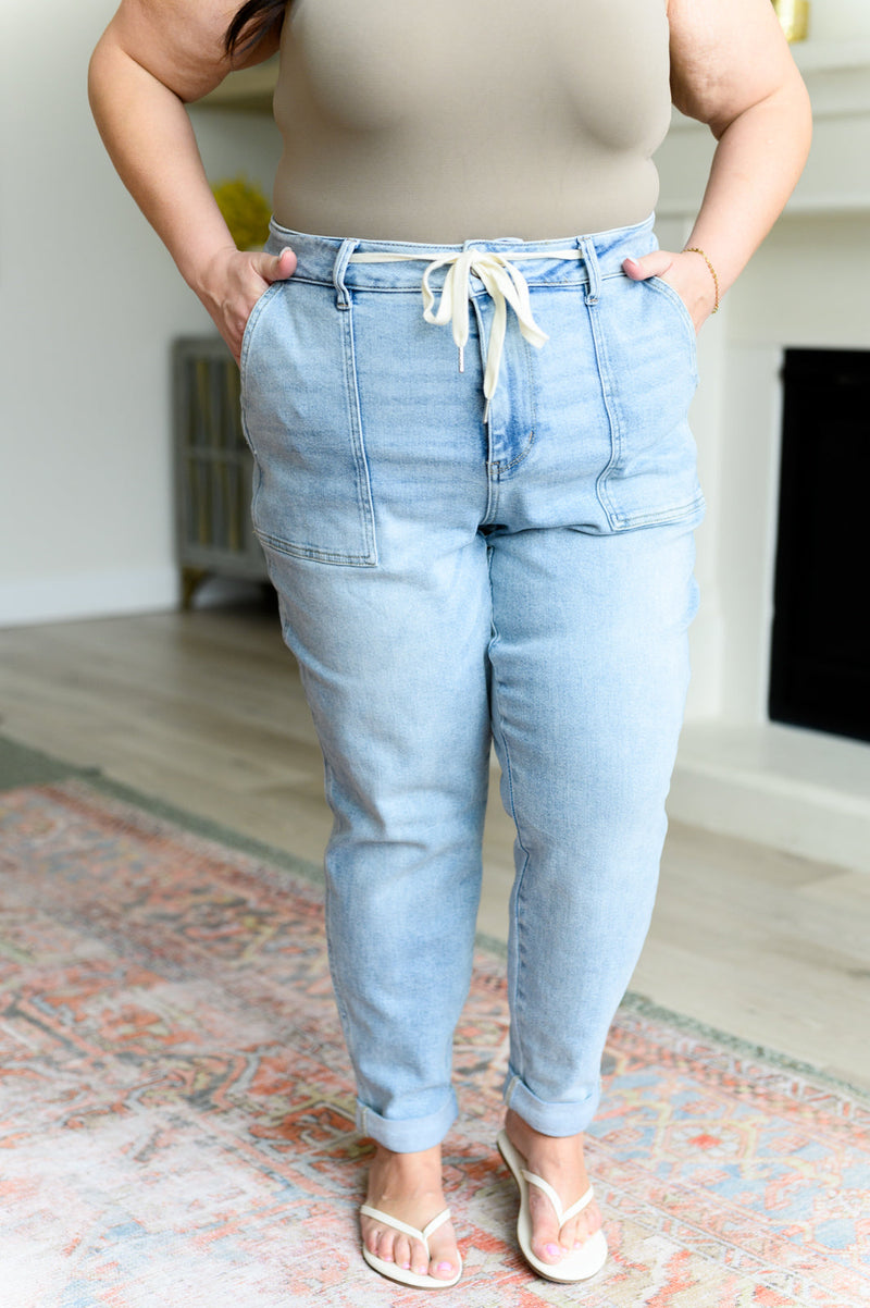 Hazel Blues® |  Cooper High Rise Vintage Denim Jogger